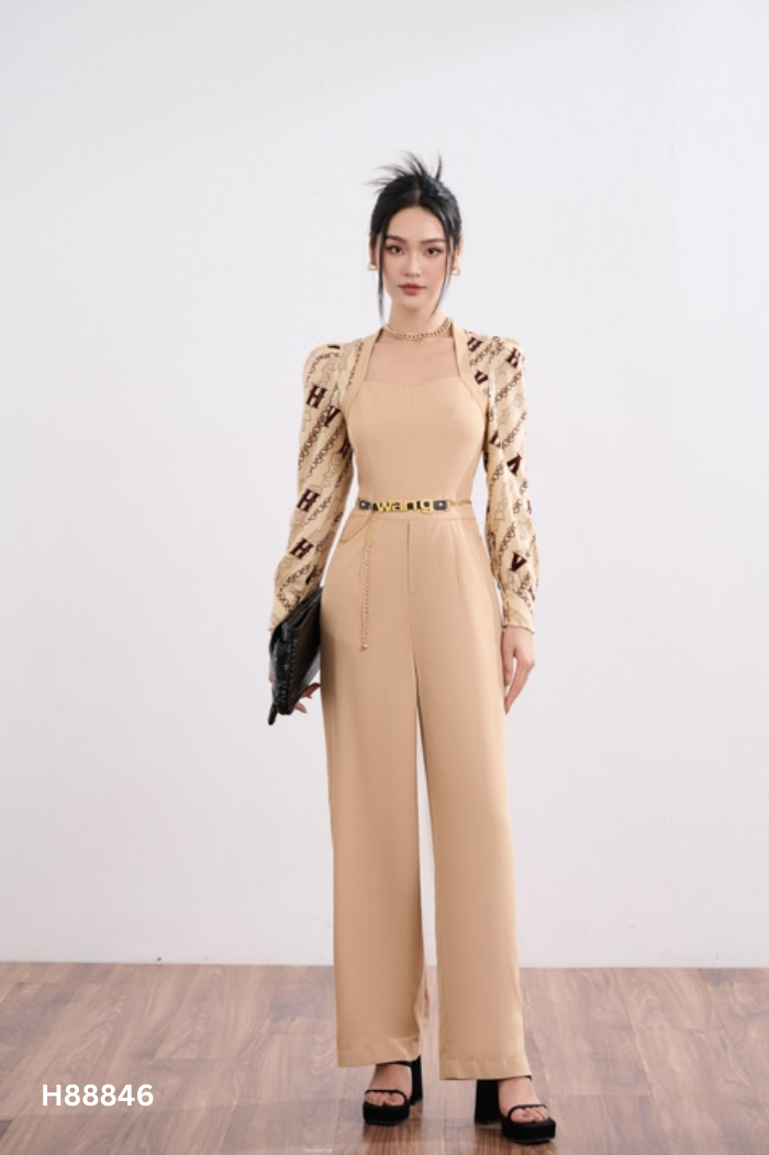 Jumpsuit ORCHID be tay họa tiết