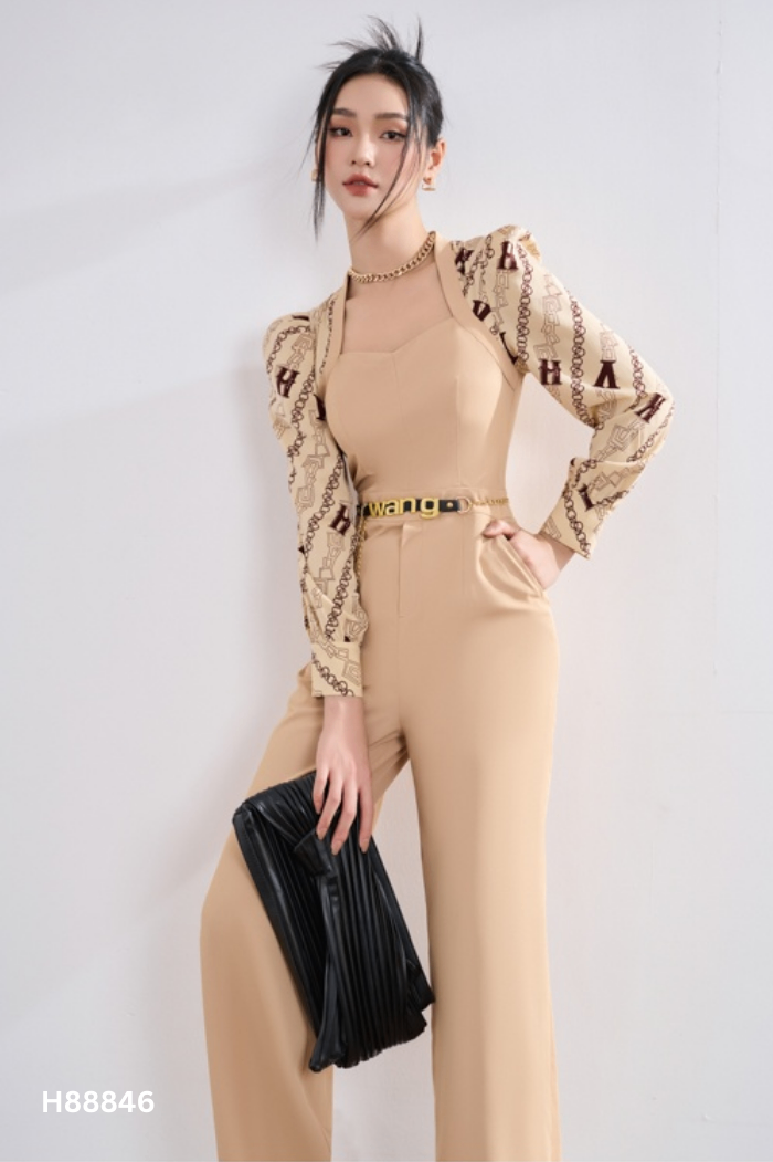 Jumpsuit ORCHID be tay họa tiết