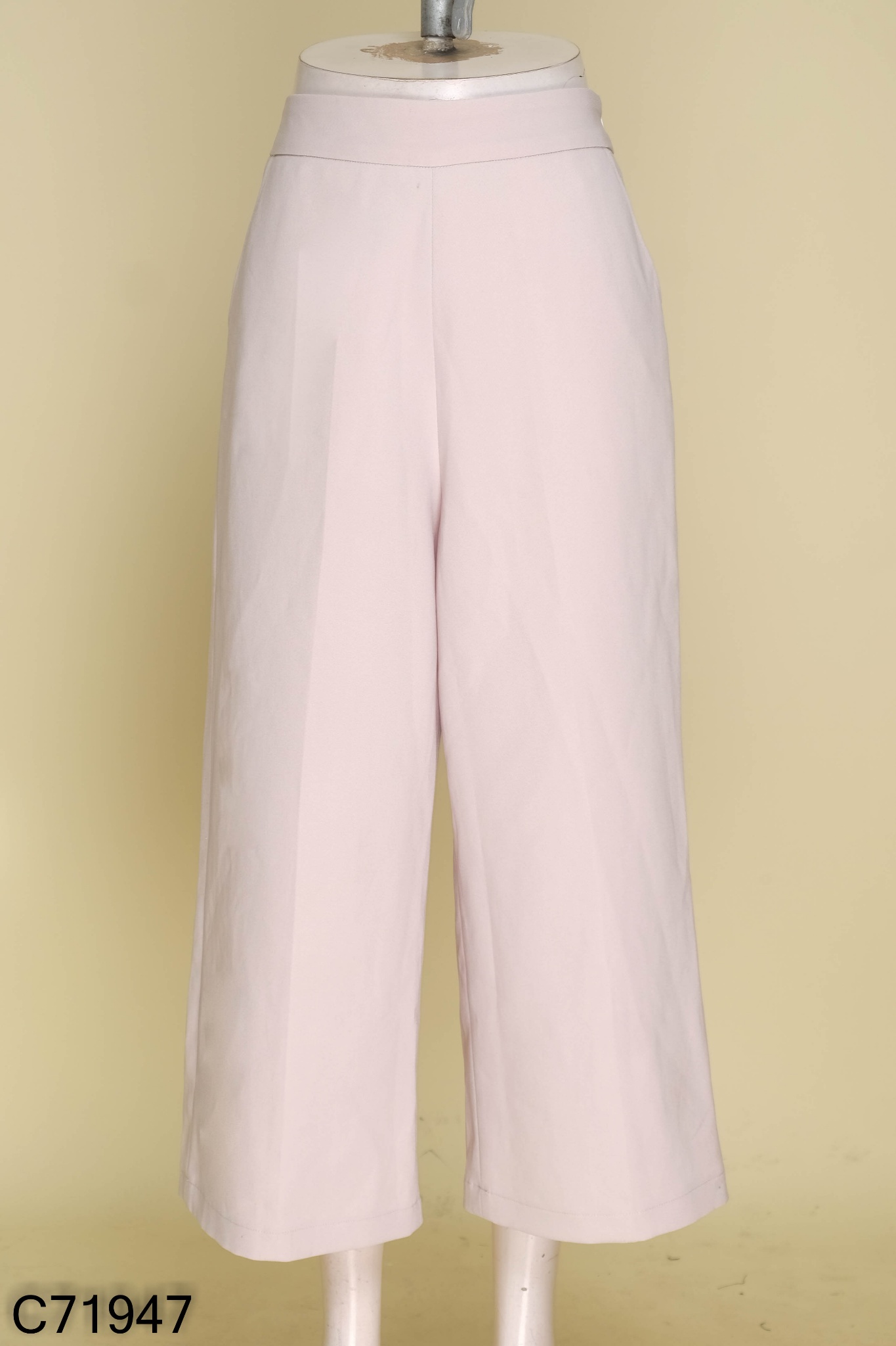 Quần culottes be trơn khóa sườn