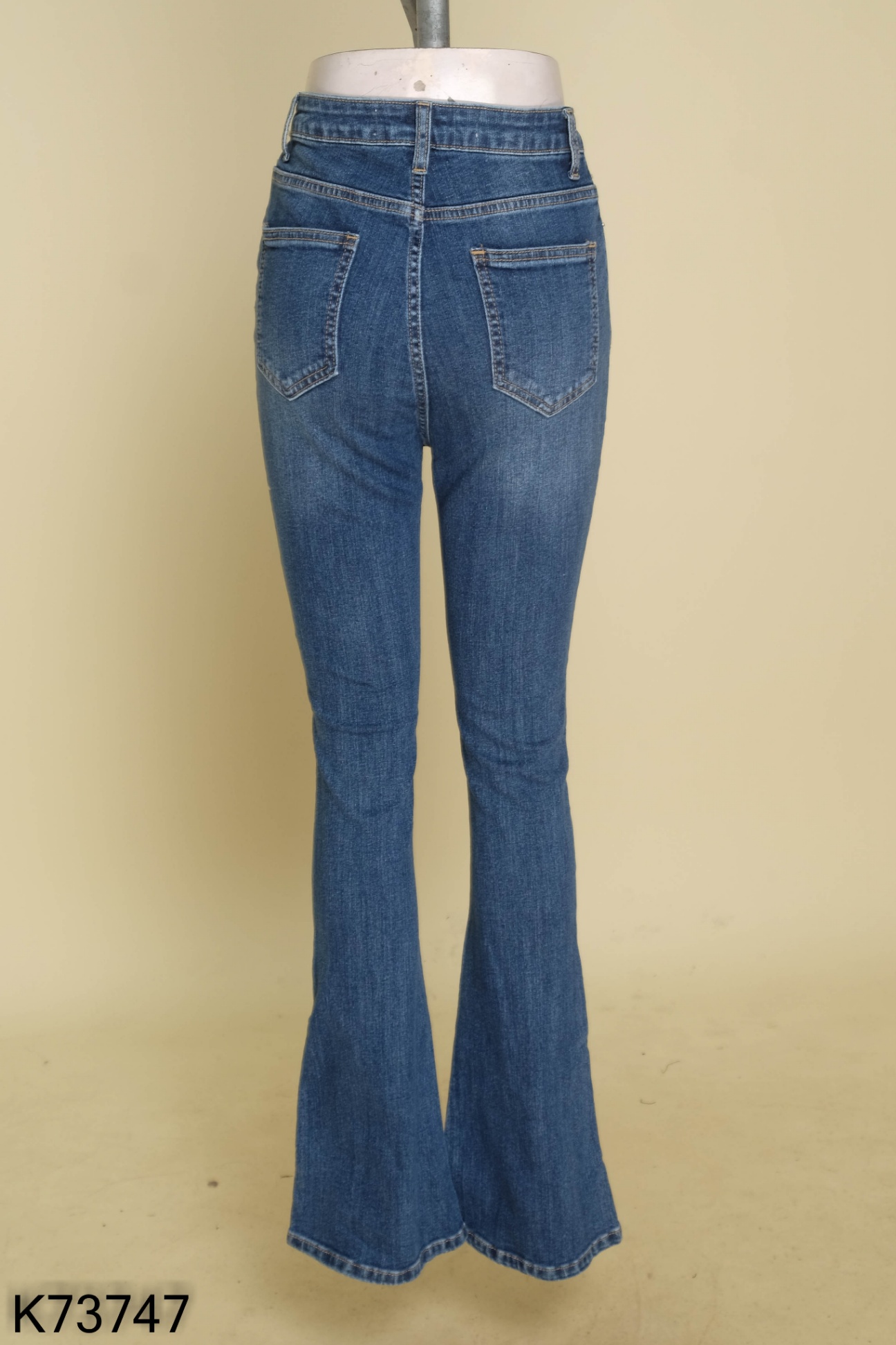 NEWTAG Quần jeans xanh dáng loe