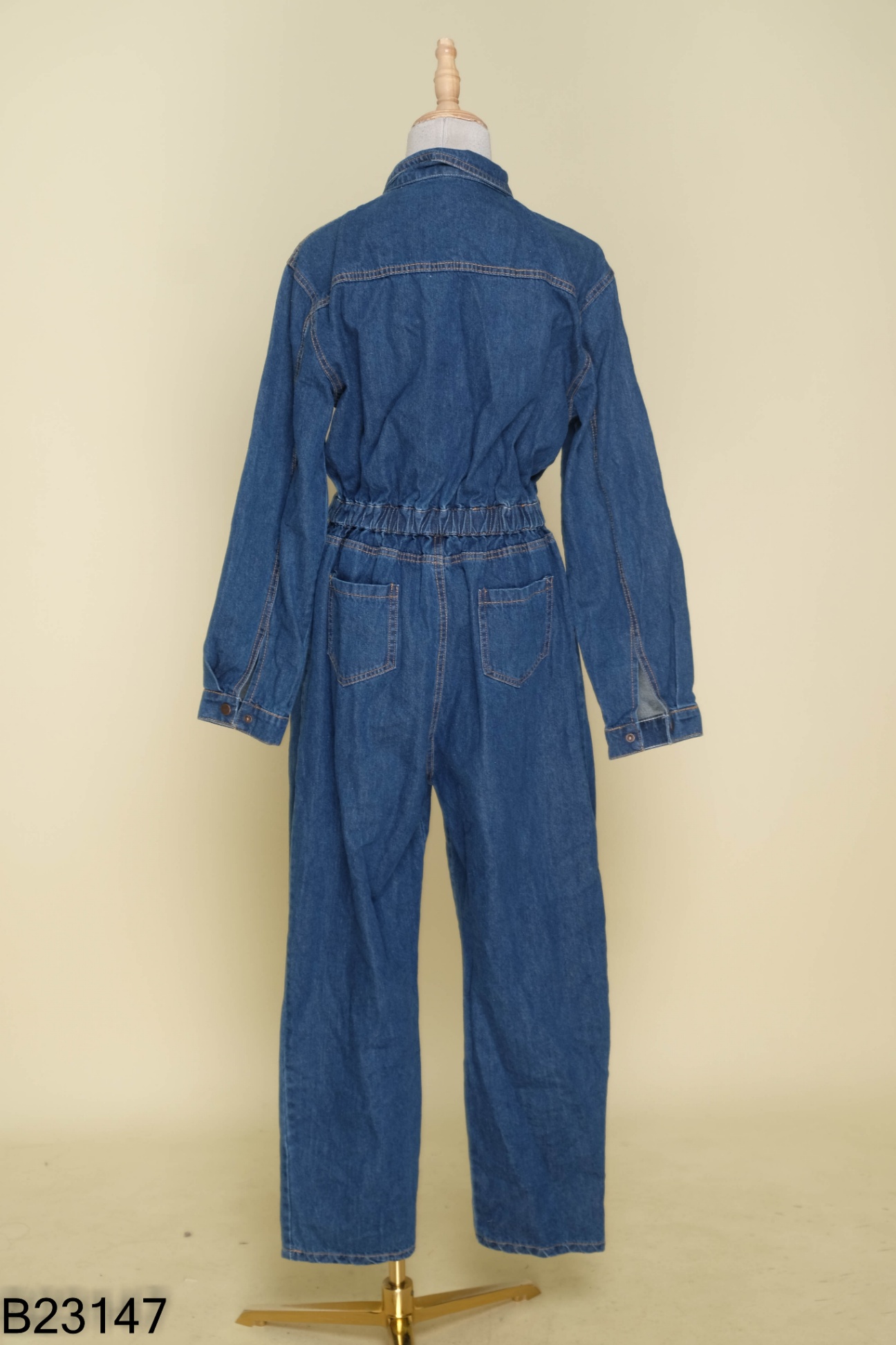 Jumpsuit jeans xanh trơn