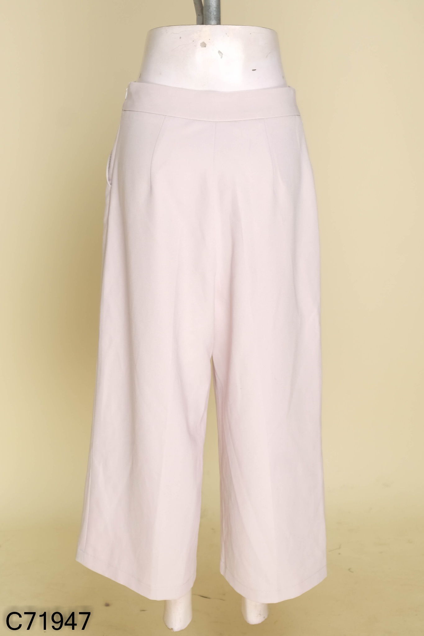 Quần culottes be trơn khóa sườn