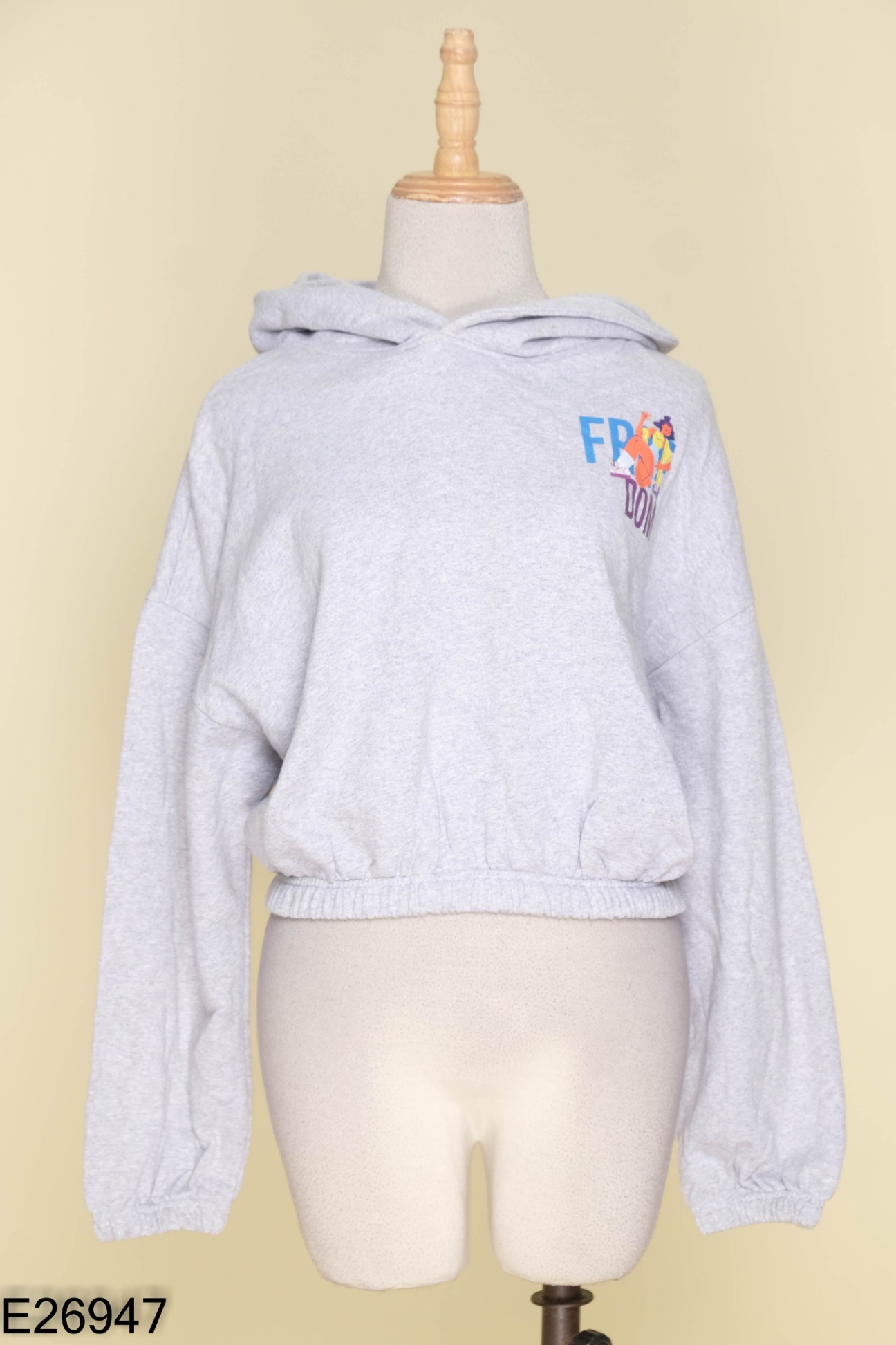 Áo hoodie MÉO xám bo eo