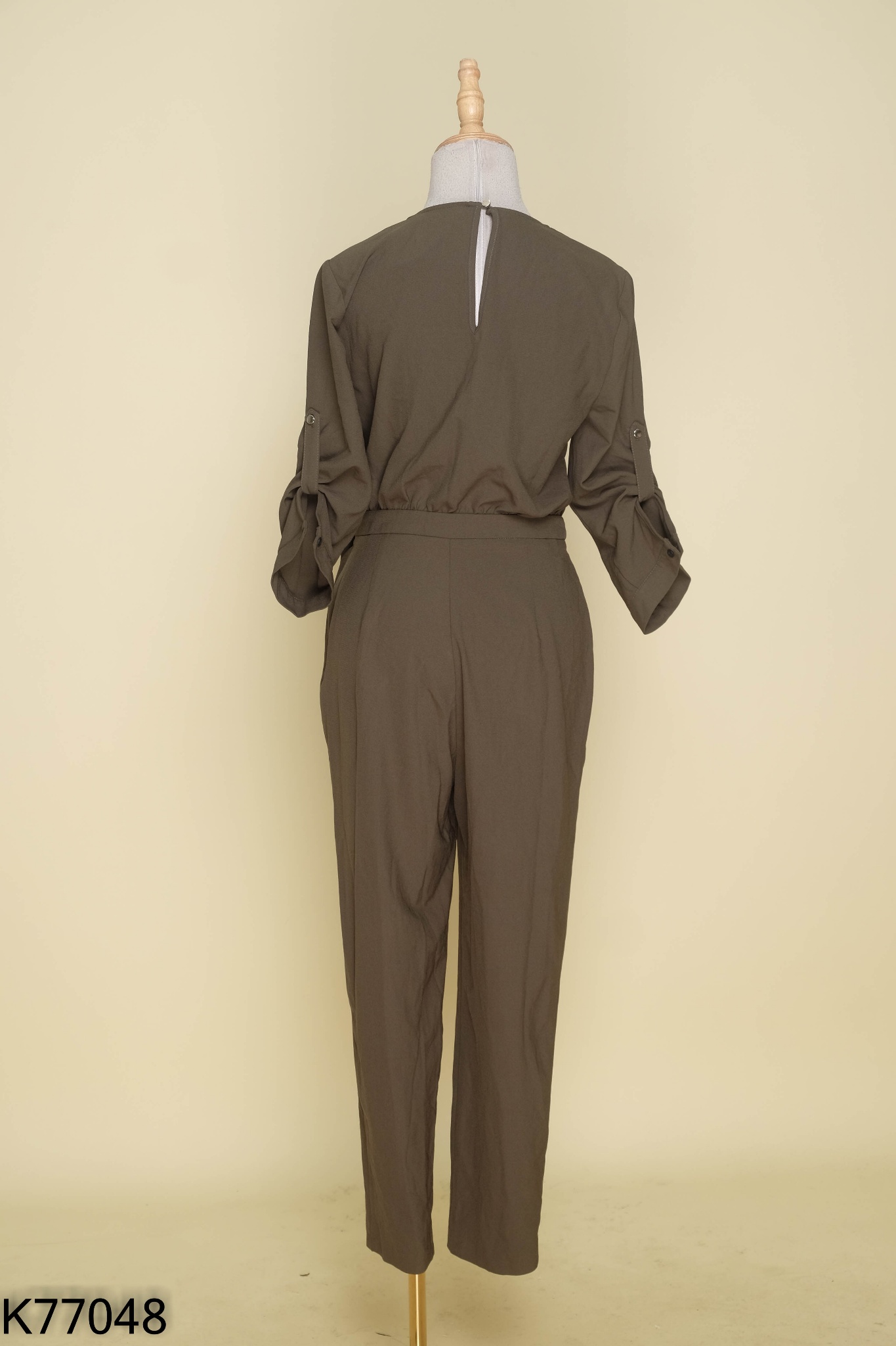 Jumpsuits xanh rêu phối vạt