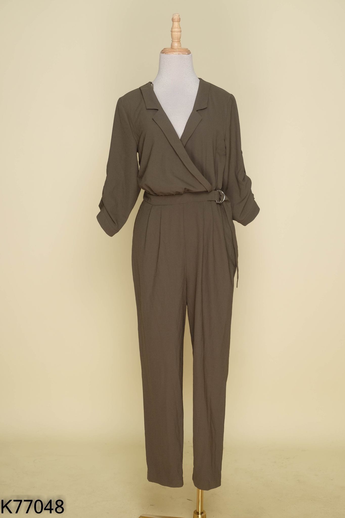 Jumpsuits xanh rêu phối vạt