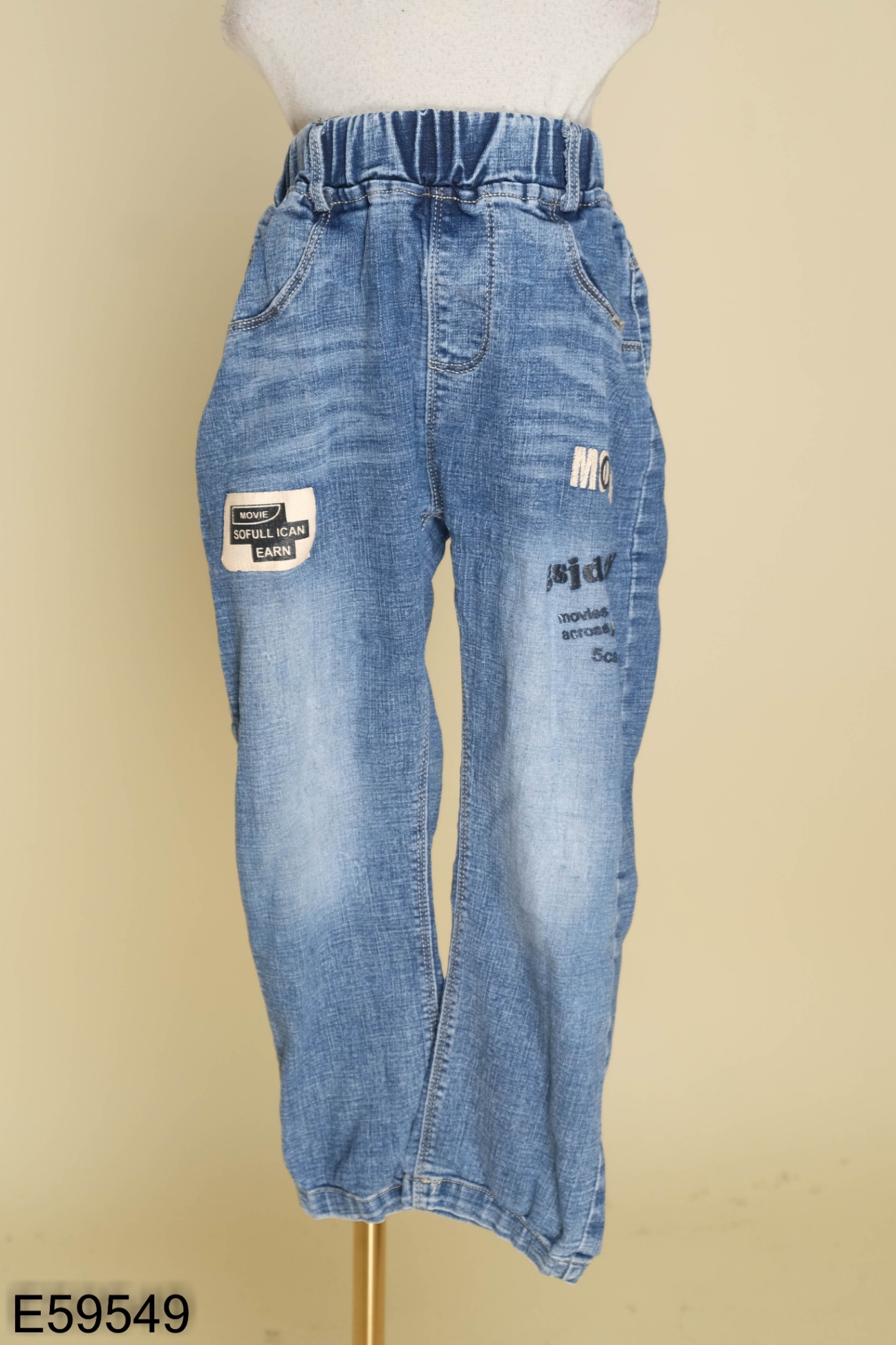 Quần jeans xanh họa tiết KIDS