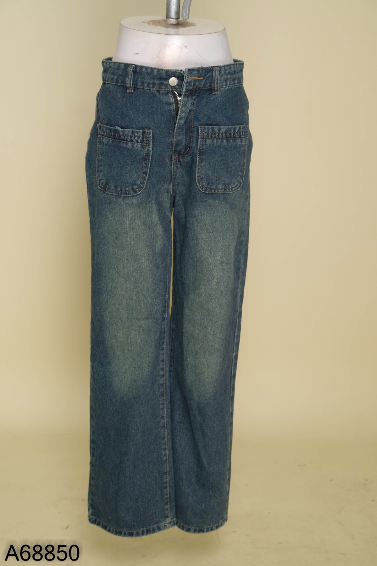 NEWTAG Quần jeans xanh túi ngang