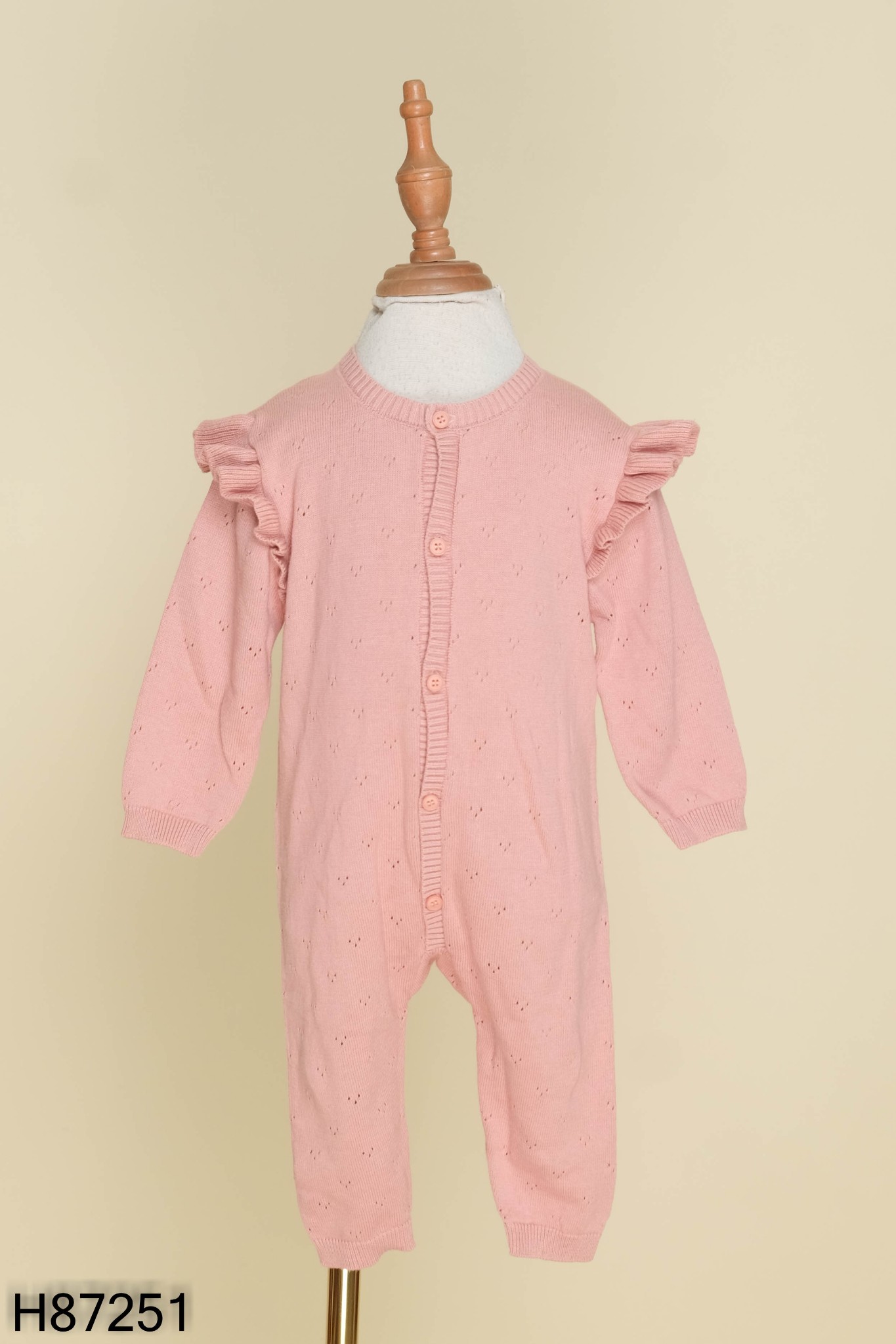 Bodysuit len hồng bèo KIDS