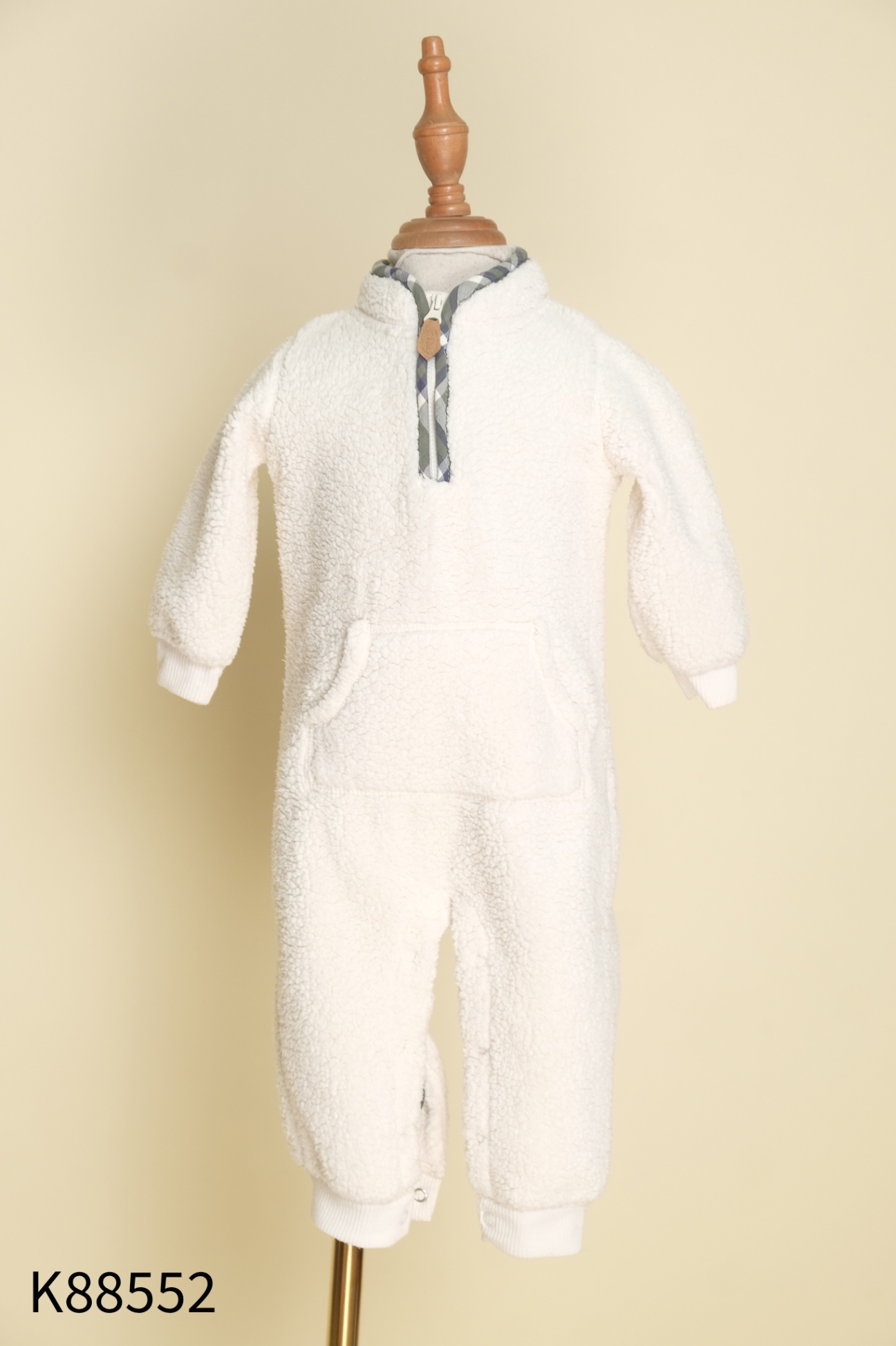 Jumpsuits lông cừu trắng kem kids