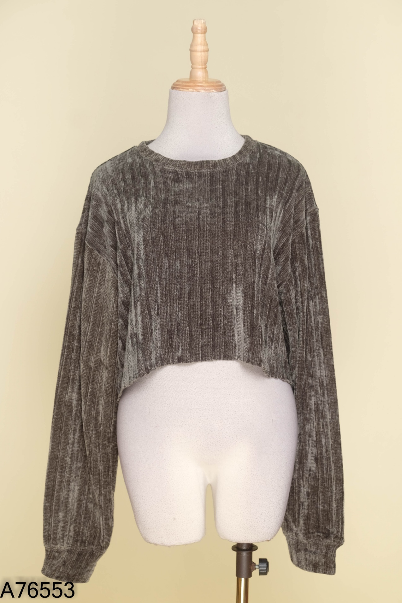 Áo croptop dài tay TÍ NGOAN xanh