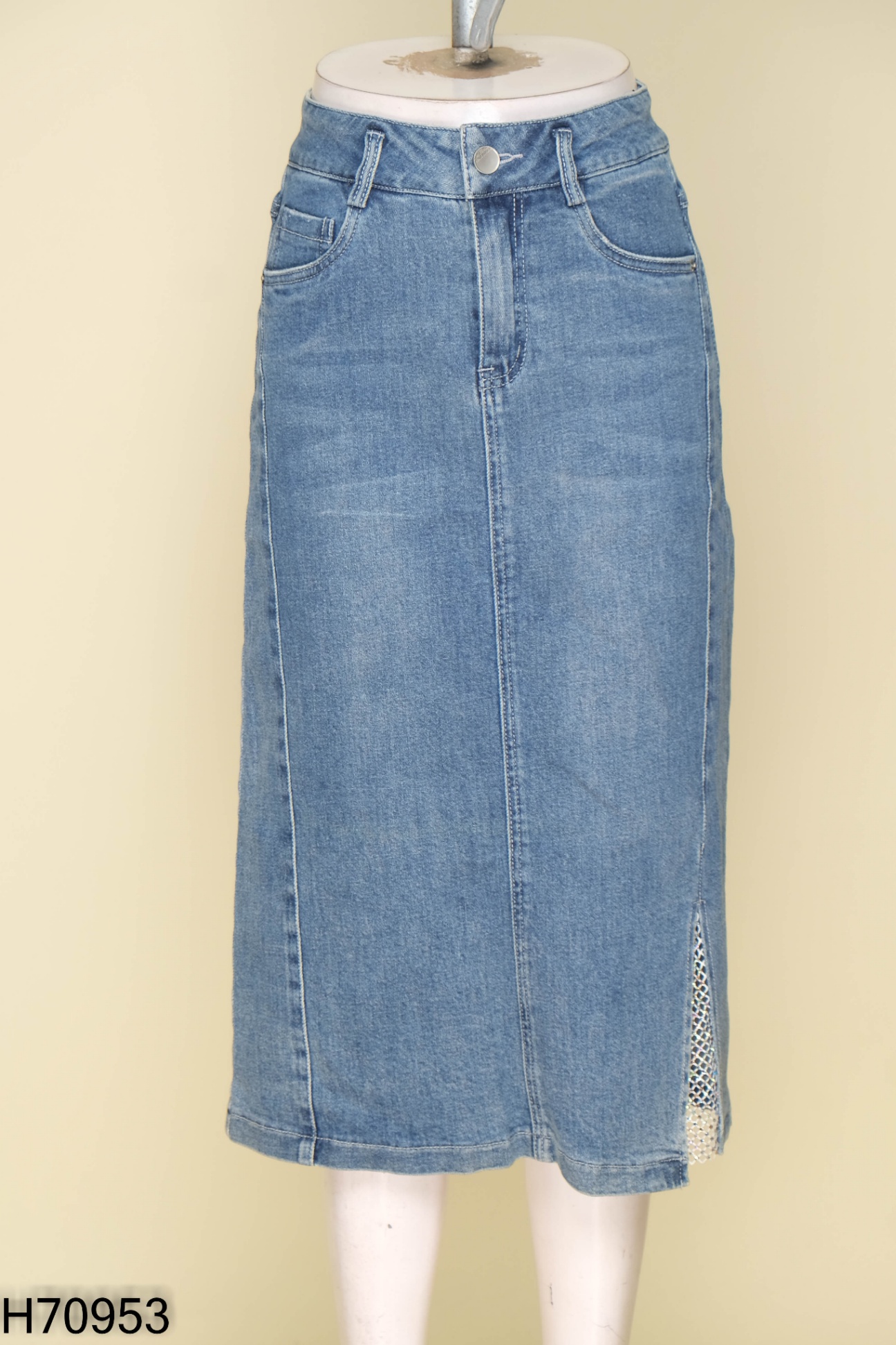 Chân váy jeans xanh