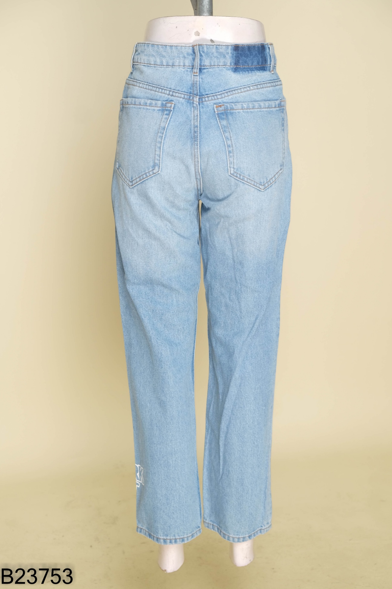 Quần jeans ZARA xanh sicker cườm