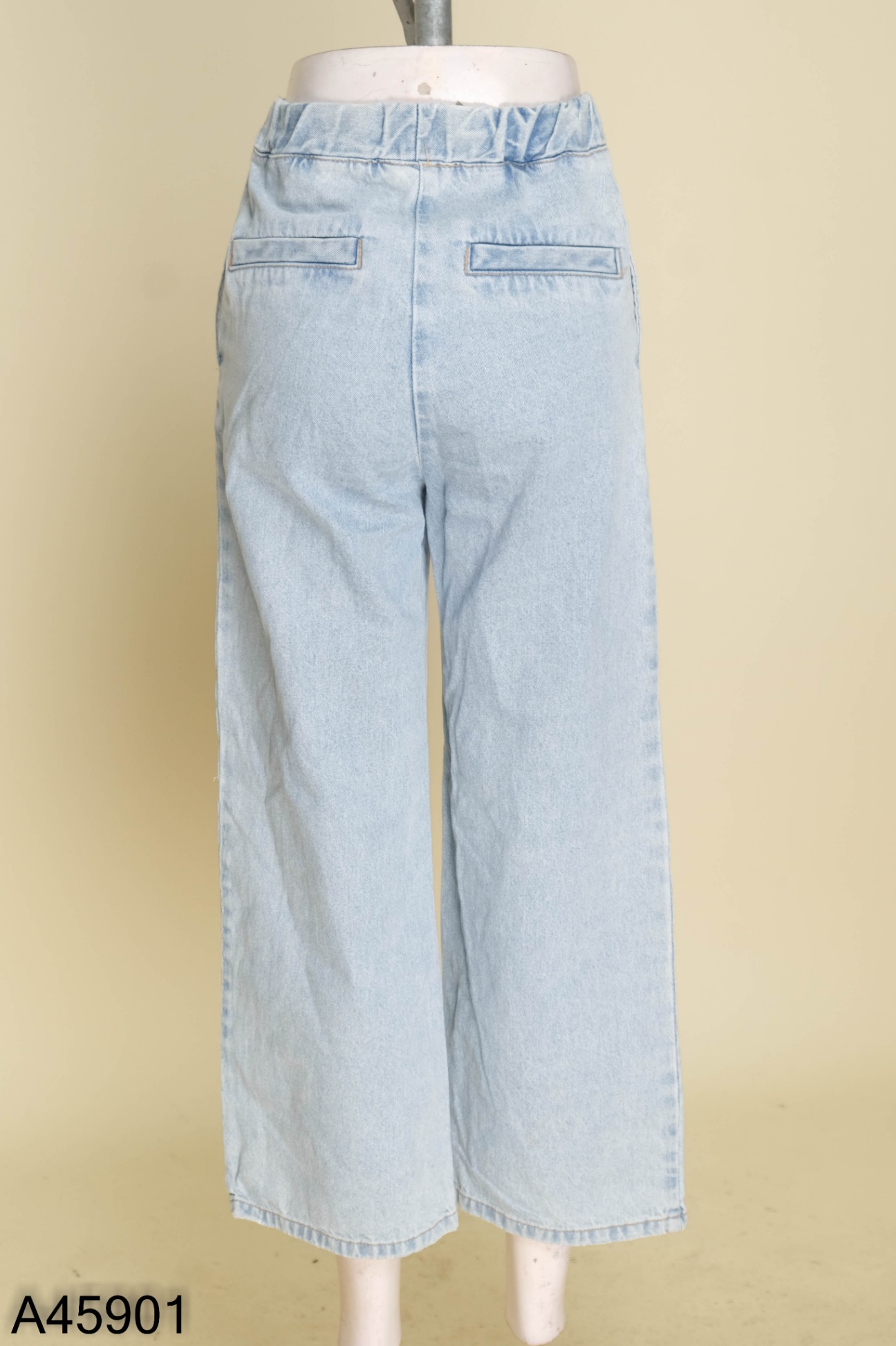 Quần jeans xanh cạp chun