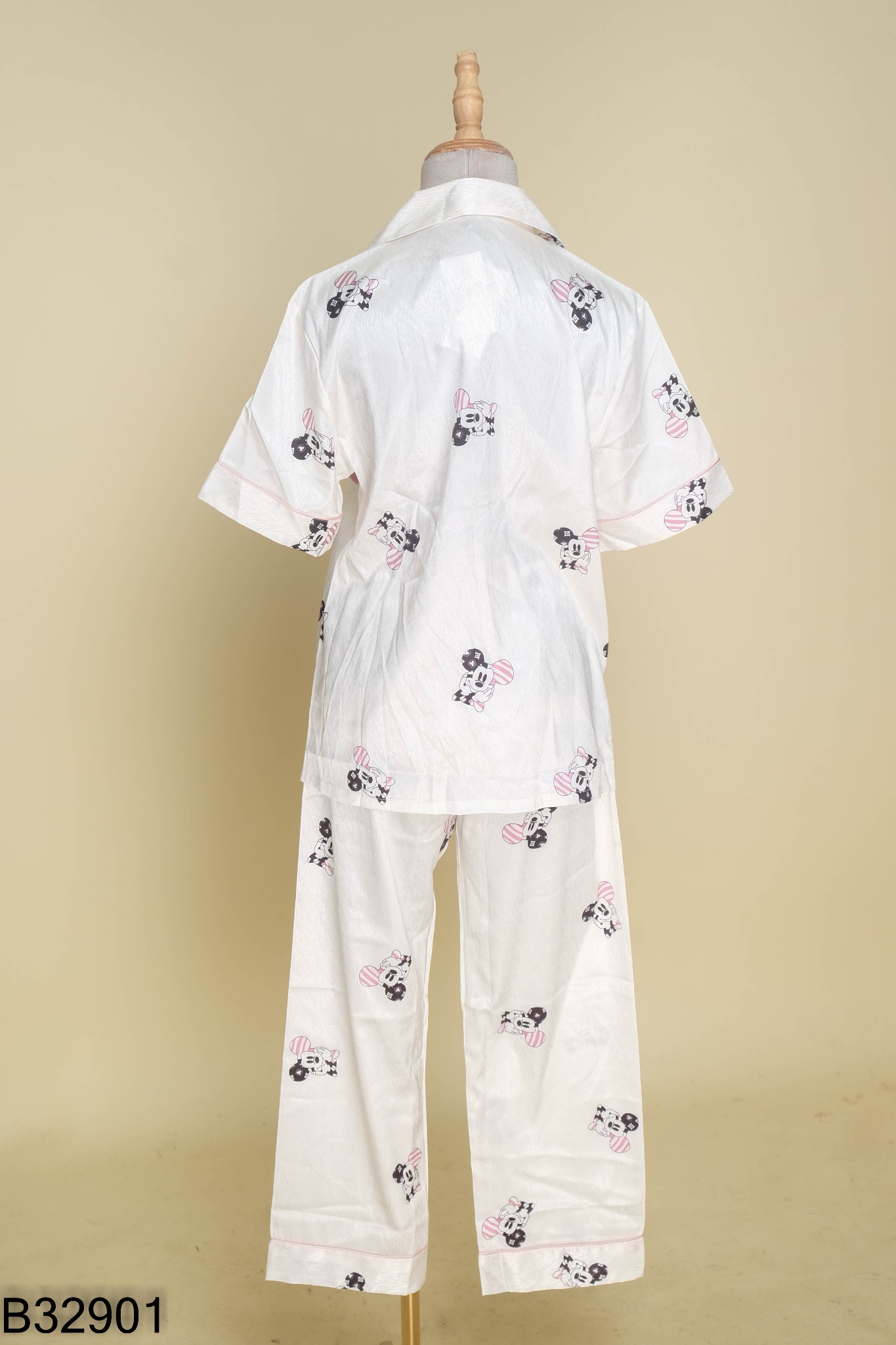 NEWTAG SET Pijama lụa trắng áo + quần dài