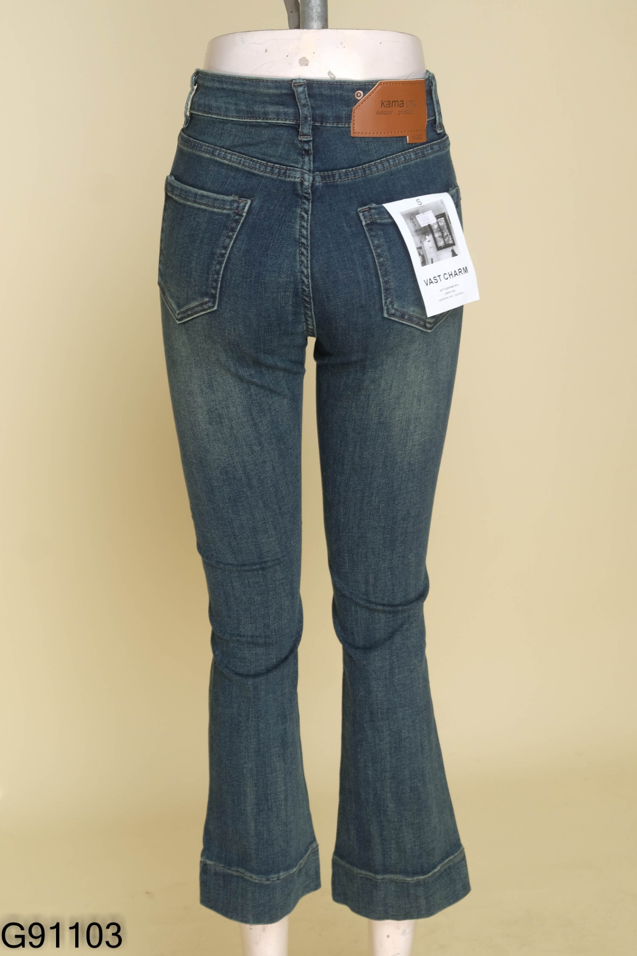 NEWTAG Quần jeans xanh 2 cúc