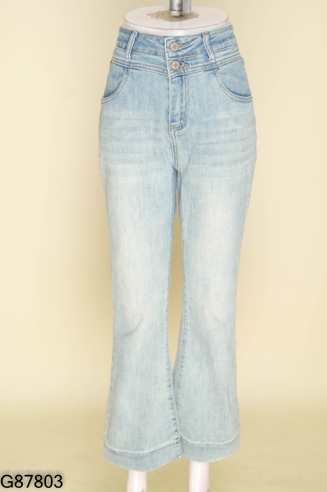 Quần jeans xanh bạc 2 cúc