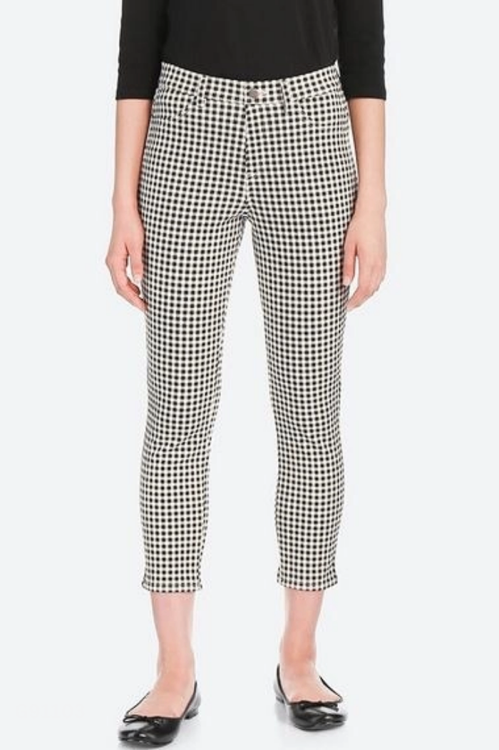 Quần legging UNIQLO đen kẻ caro