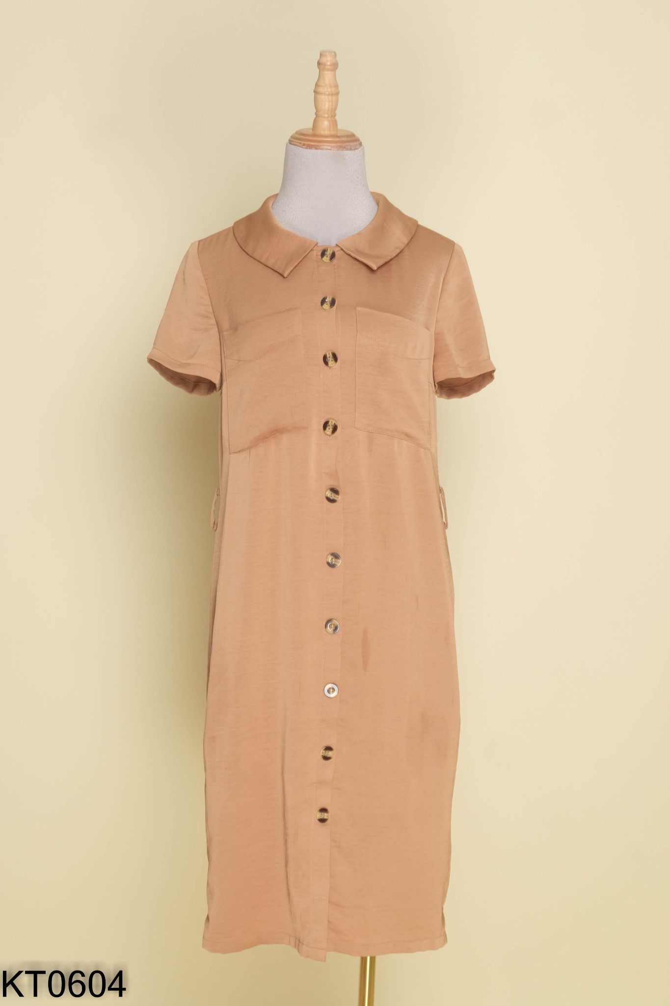 Váy nâu ADORE DRESS phối cúc