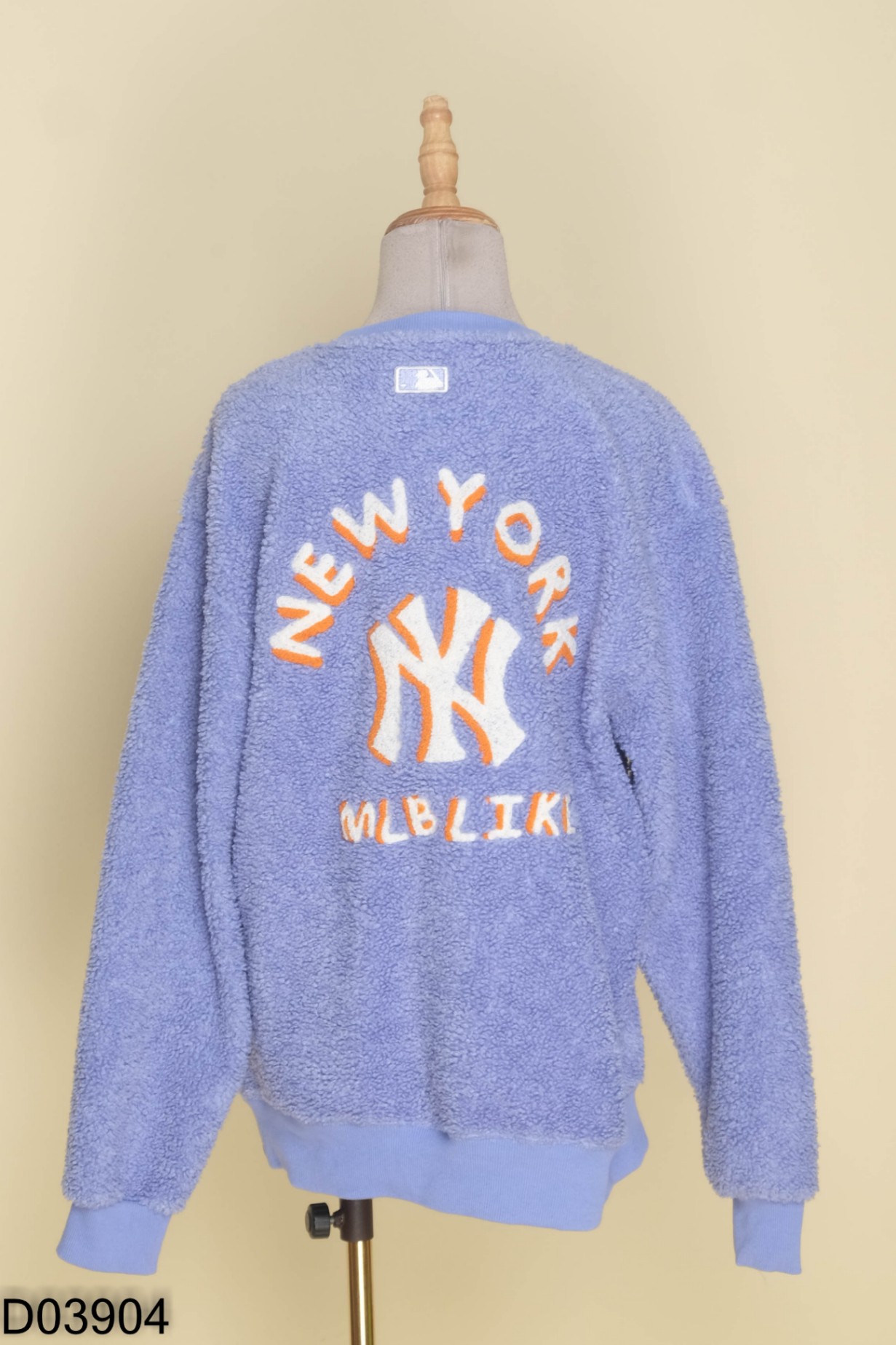 Áo sweater MLB lông lót nỉ xanh