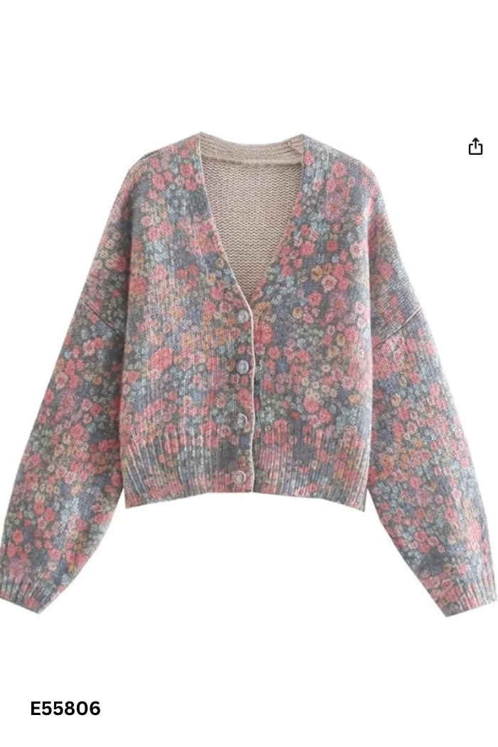 Cardigan len xanh hồng