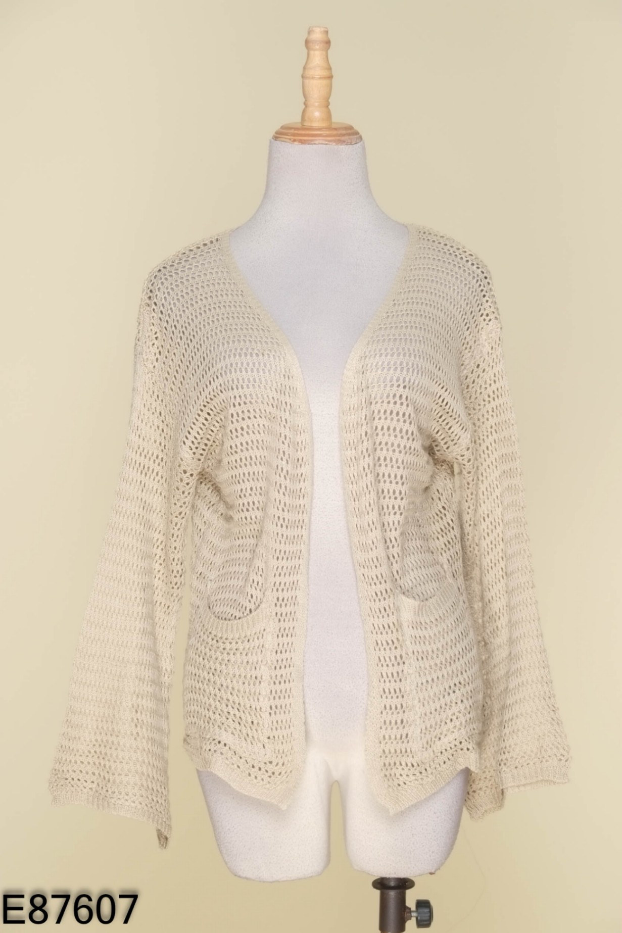 Cardigan linen nâu