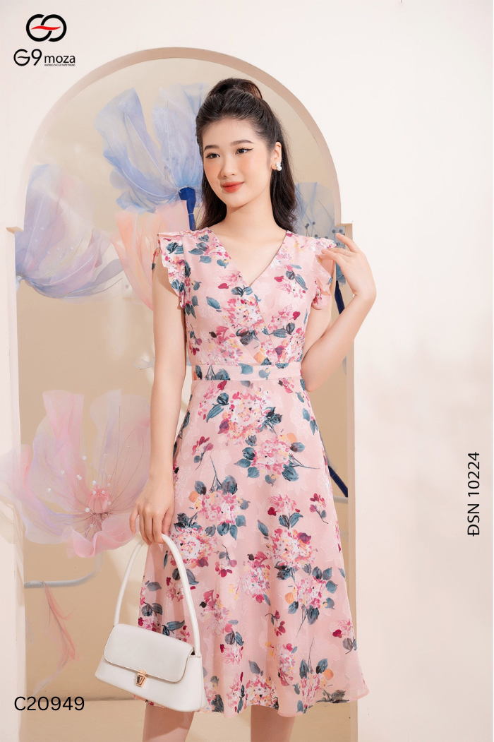 Váy G9MOZA voan hồng bèo