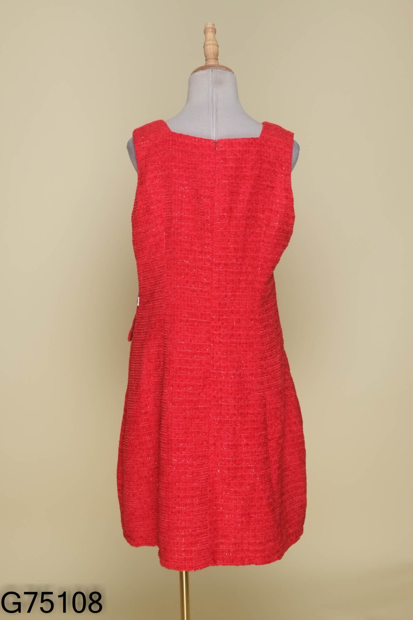 Váy đỏ dạ tweed