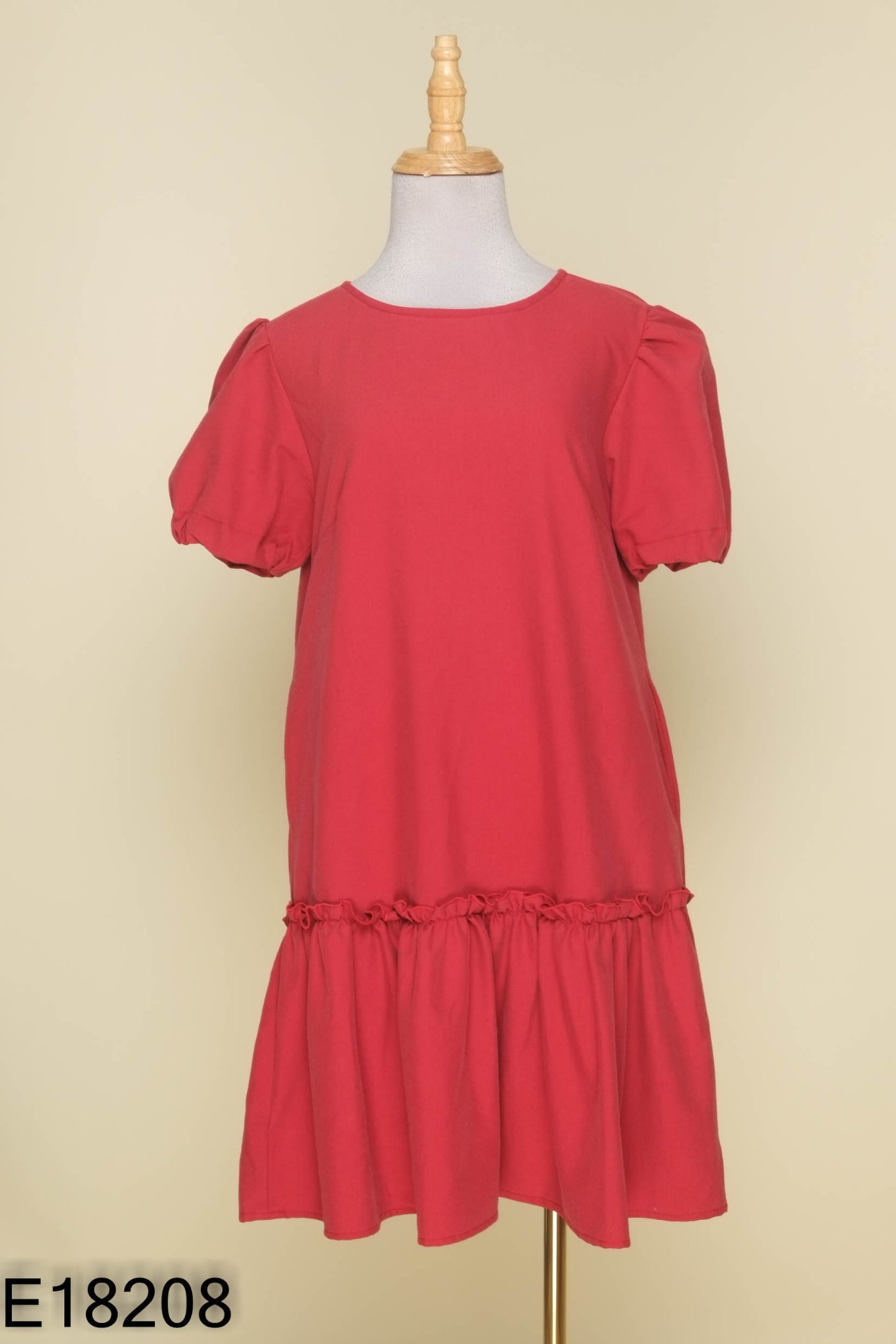 Váy babydoll đỏ trơn