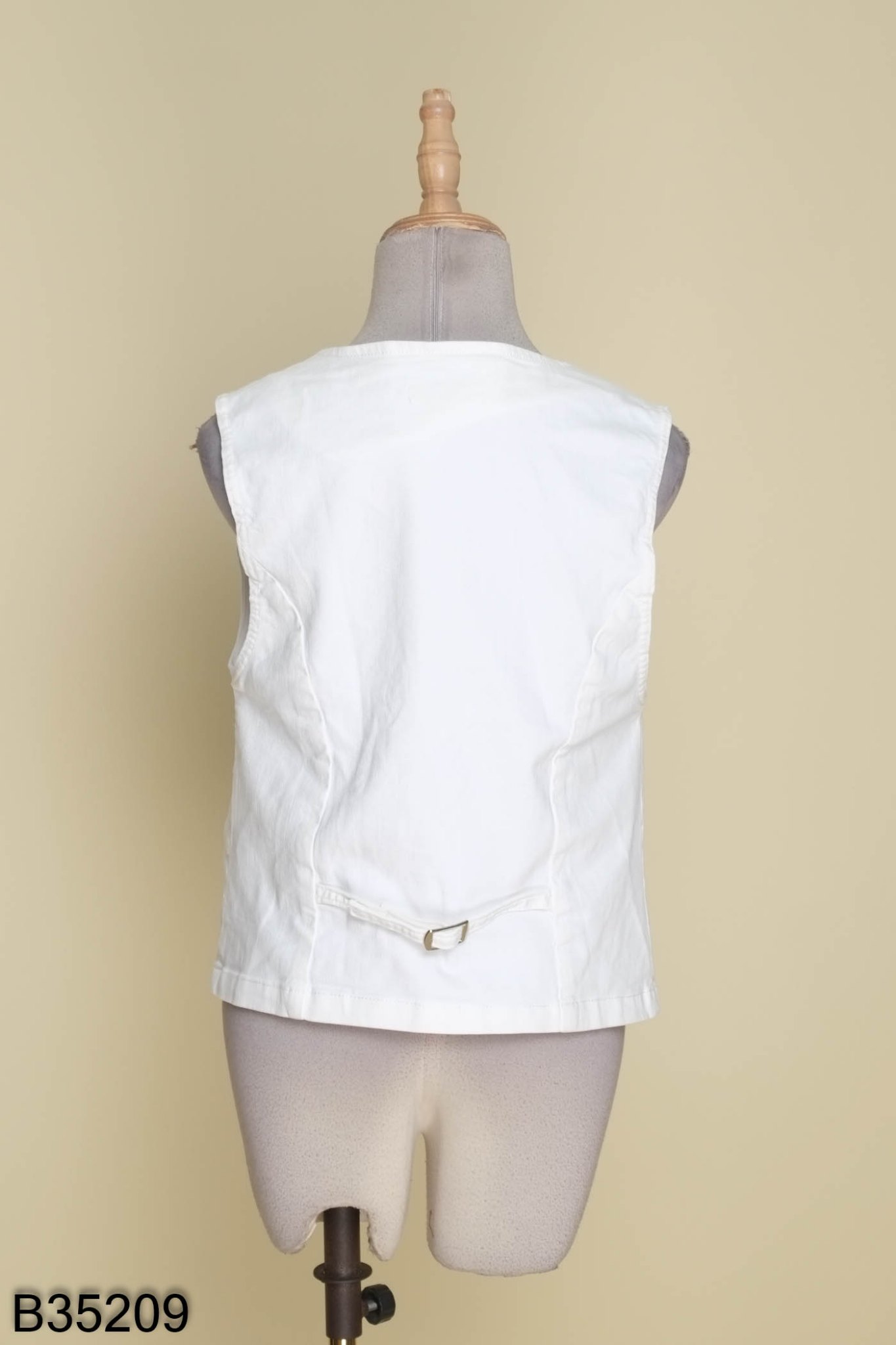 Áo gile jeans trắng