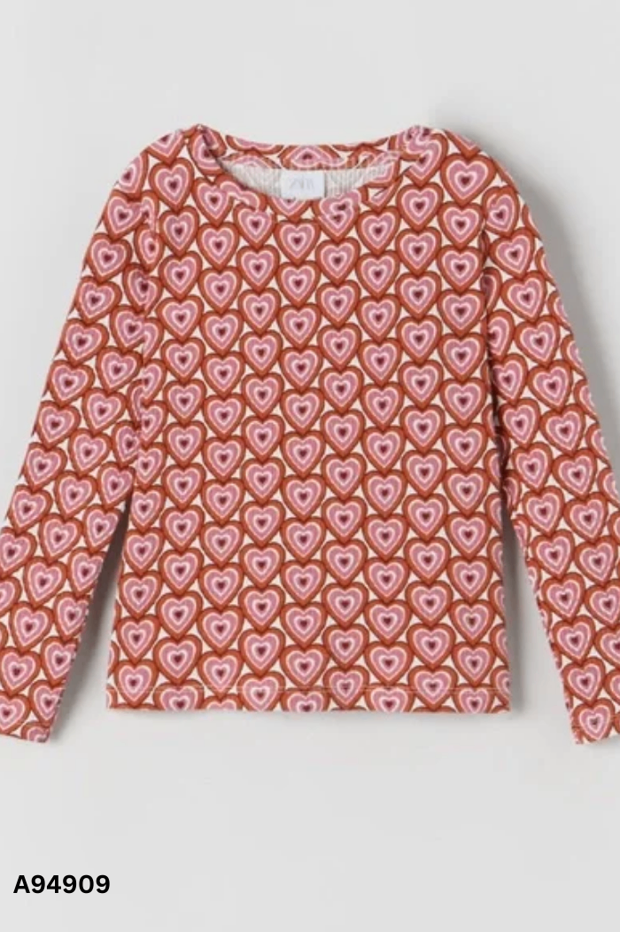 Áo ZARA hồng tim KIDS