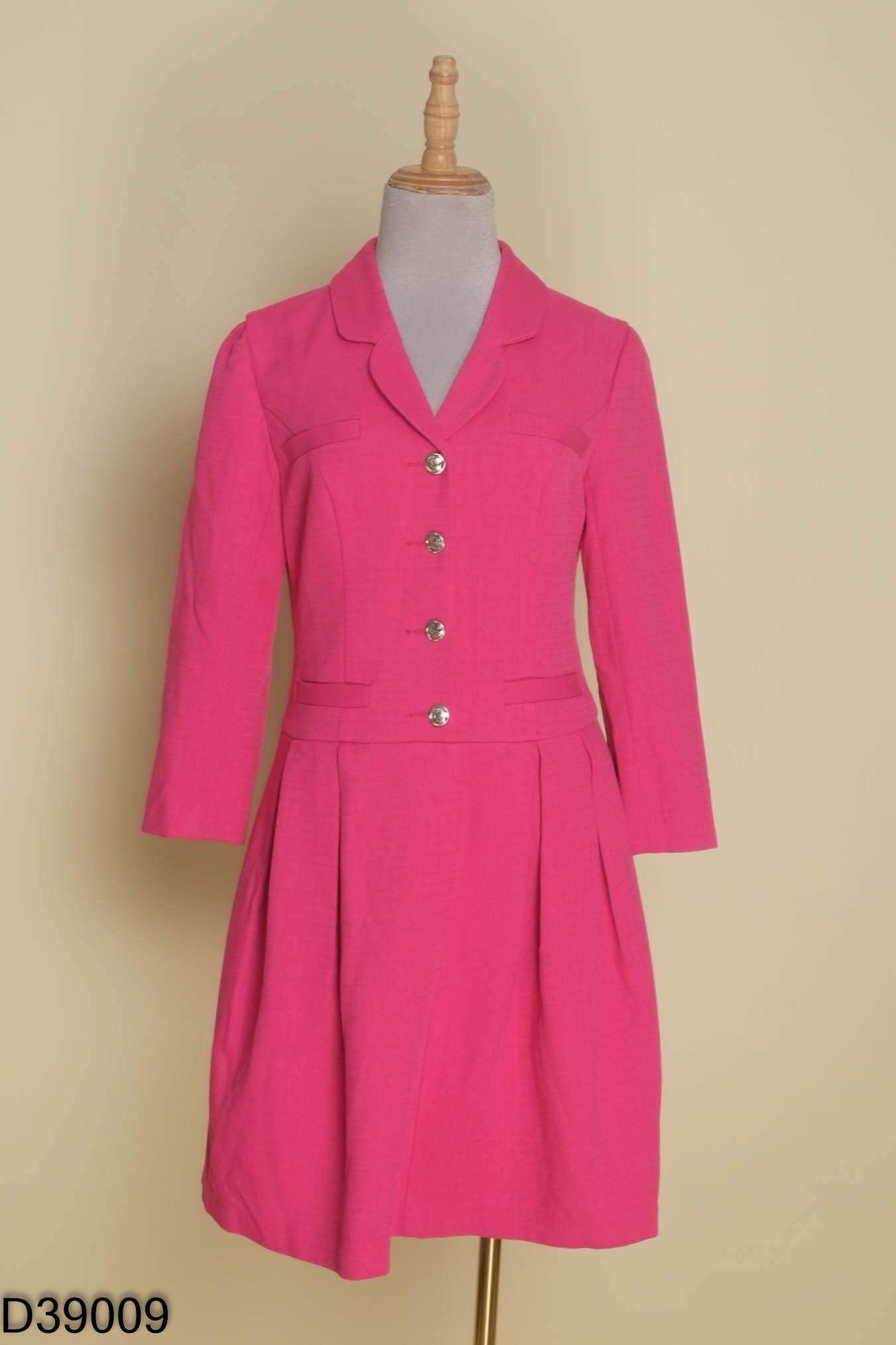 Váy SEVEN.AM dạ hồng cổ vest