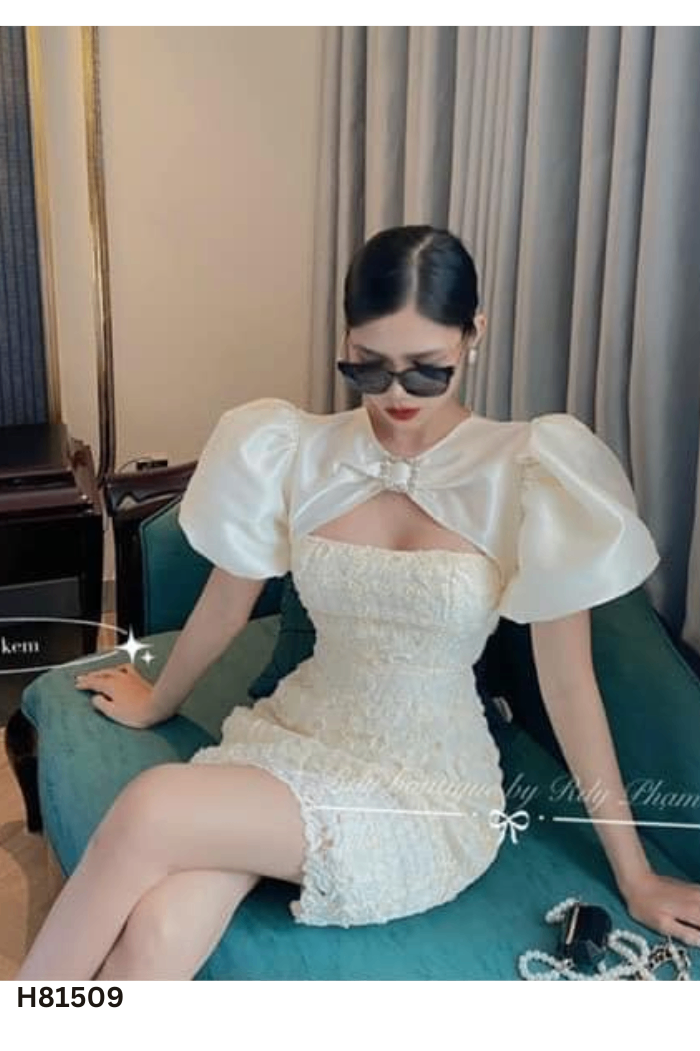 Váy be phối ren