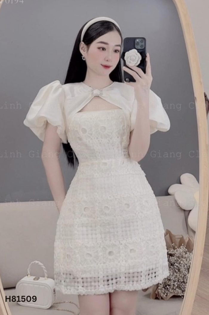 Váy be phối ren