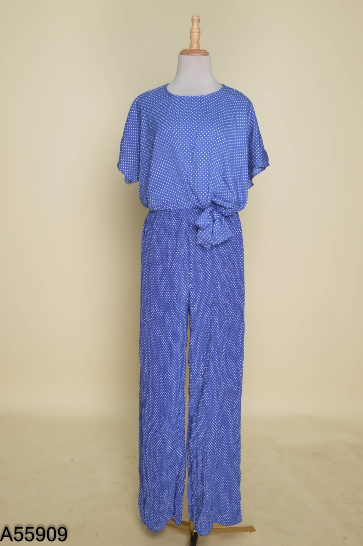 Jumpsuit ZARA xanh than chấm bi