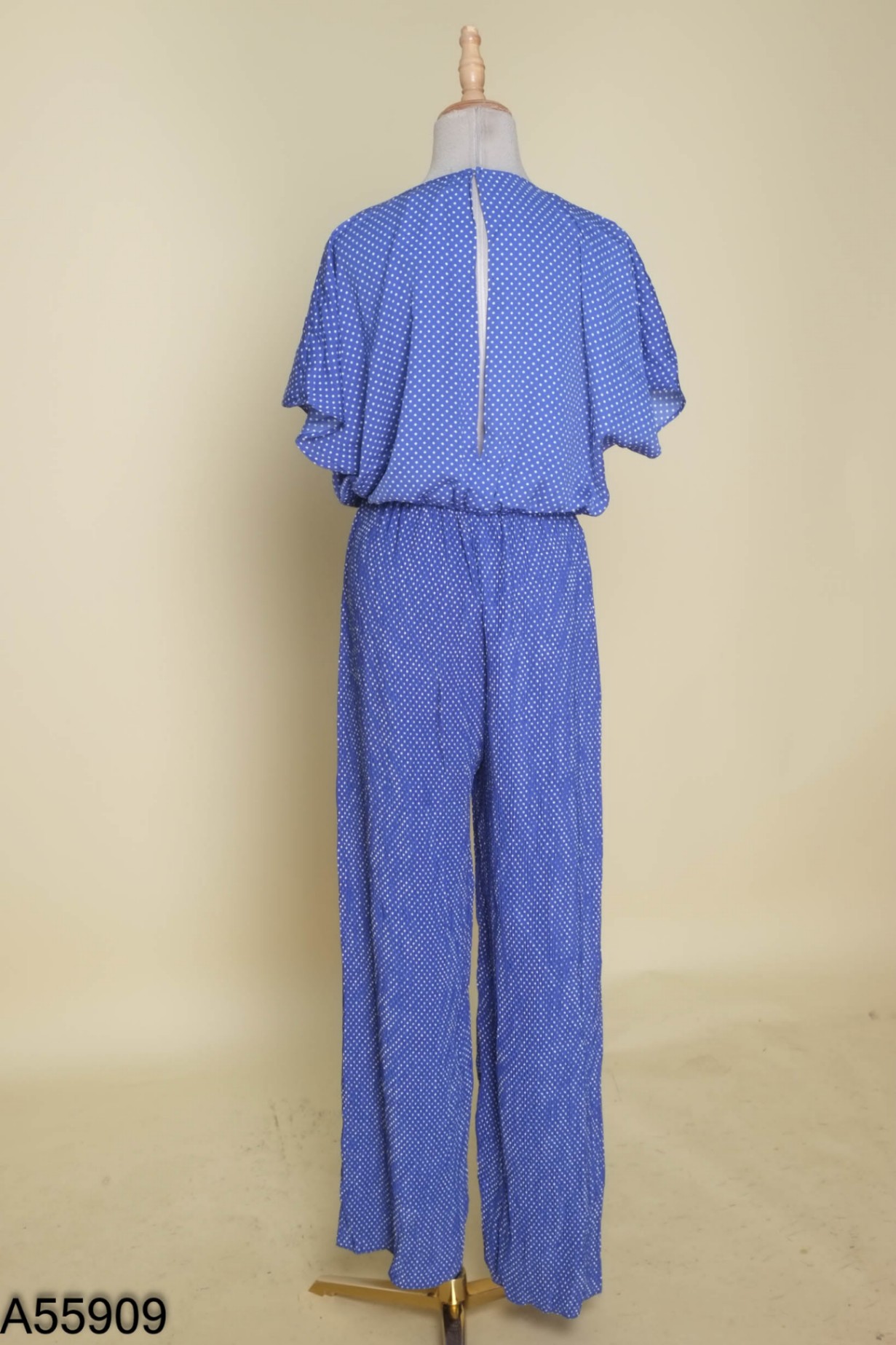 Jumpsuit ZARA xanh than chấm bi