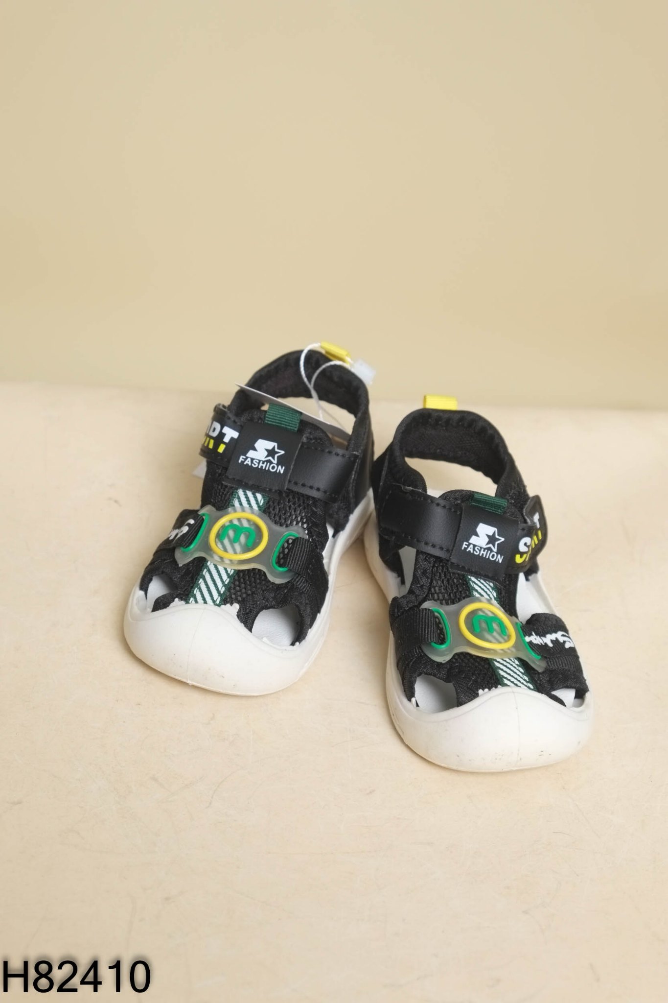 BOX Sandals đen đế trắng KIDS