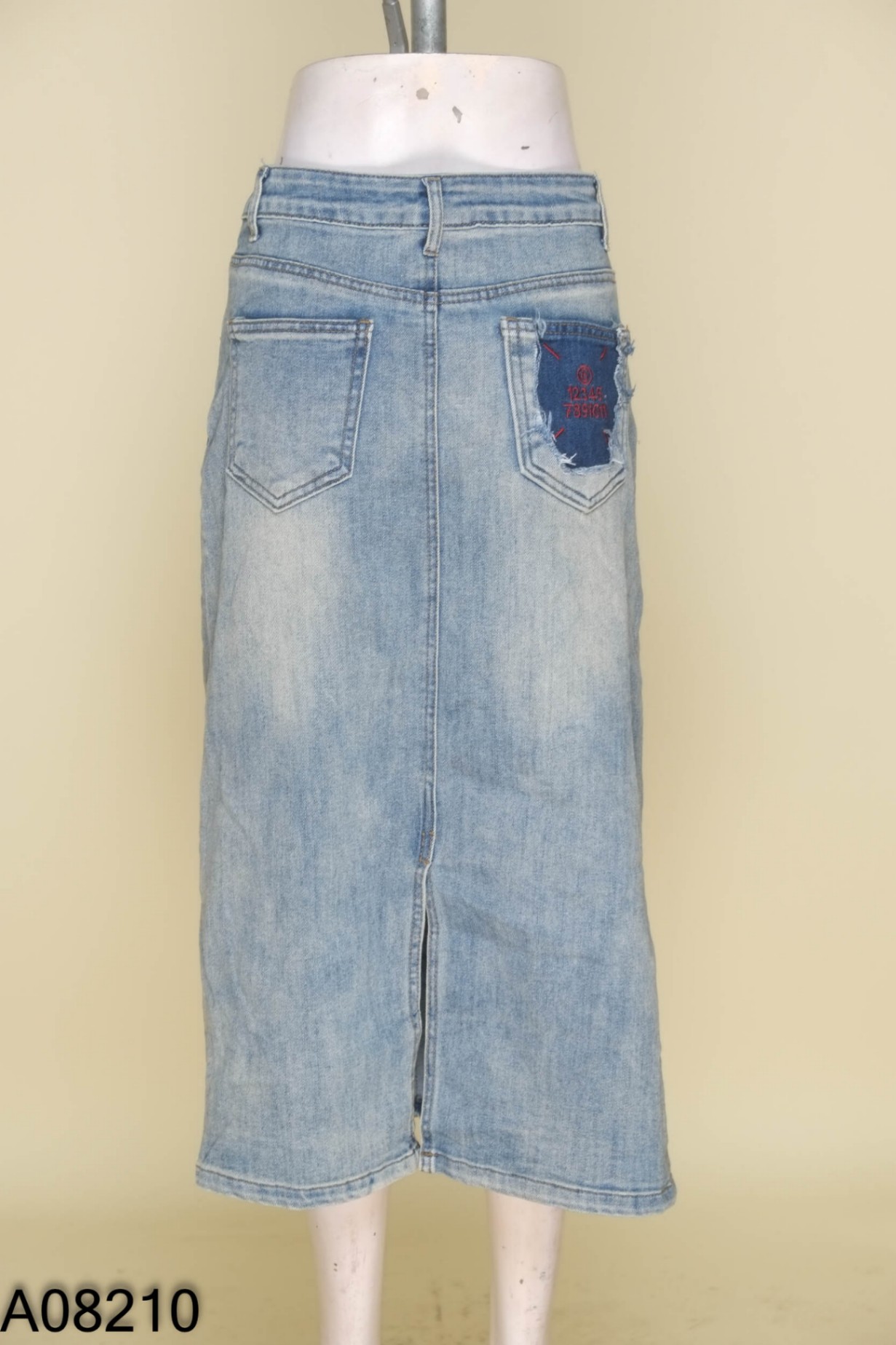 Chân váy jeans xanh dài