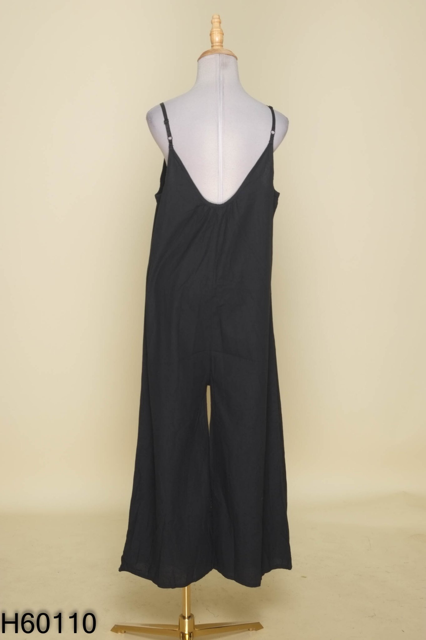 Jumpsuit 2s SHEIN linen đen trơn