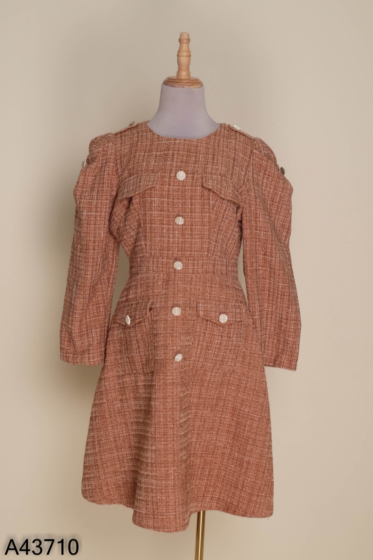 Váy GREEN SHOP dạ tweed nâu