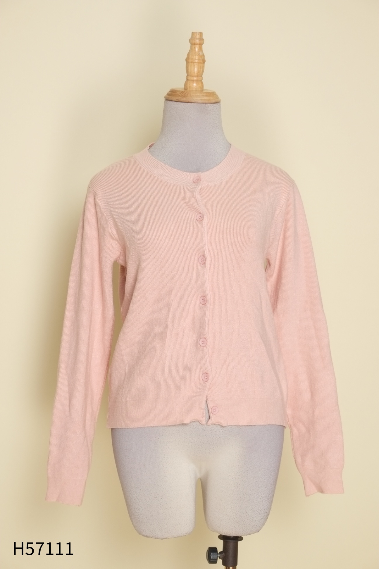 Áo cardigan hồng trơn