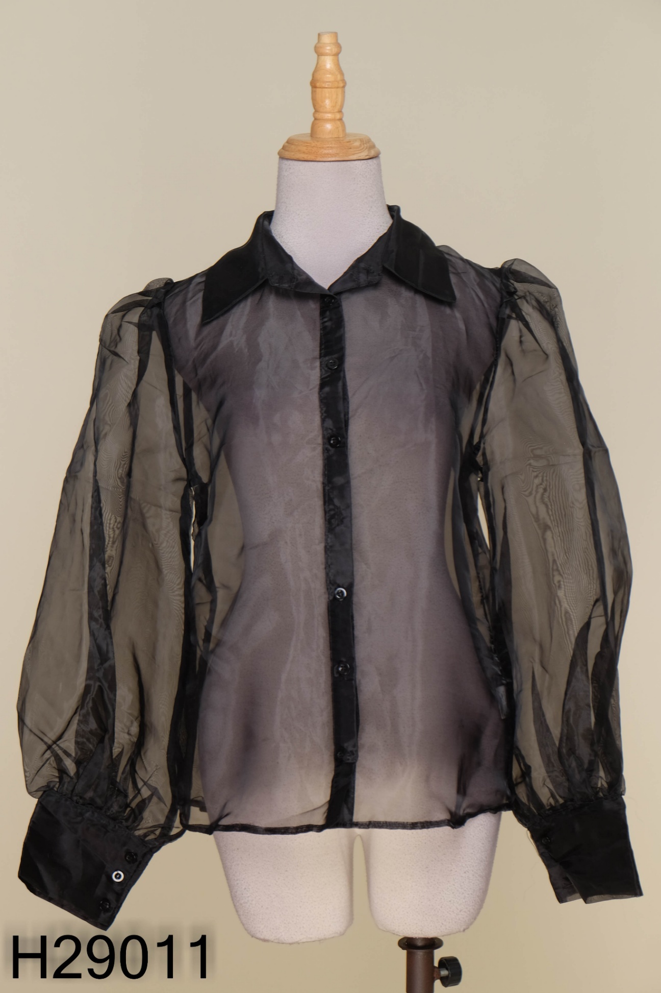 Áo sơ mi SHEIN organza đen