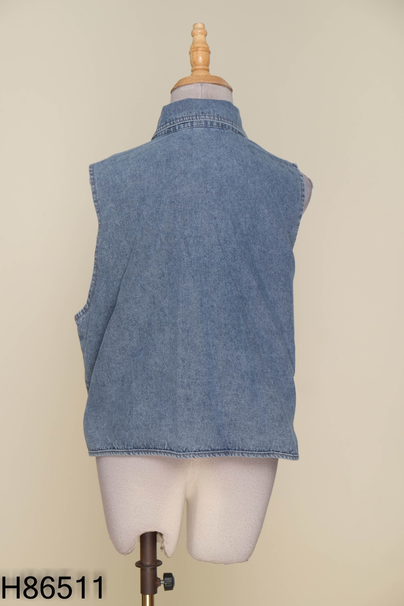 NEWTAG Áo sát nách jeans xanh