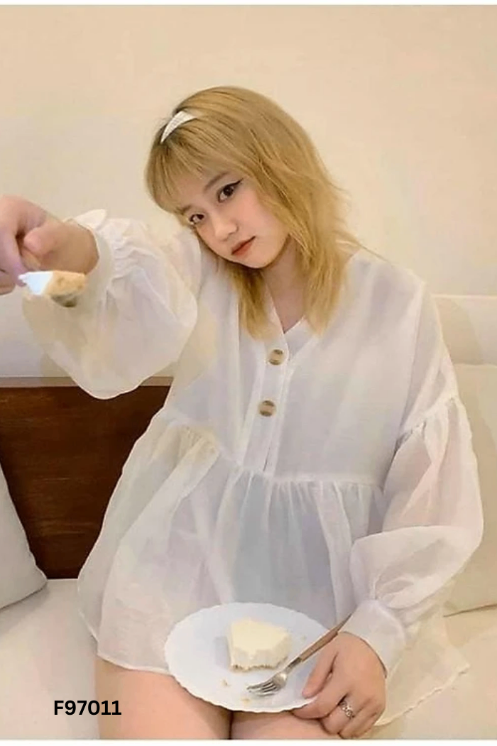 Áo kiểu trắng trơn