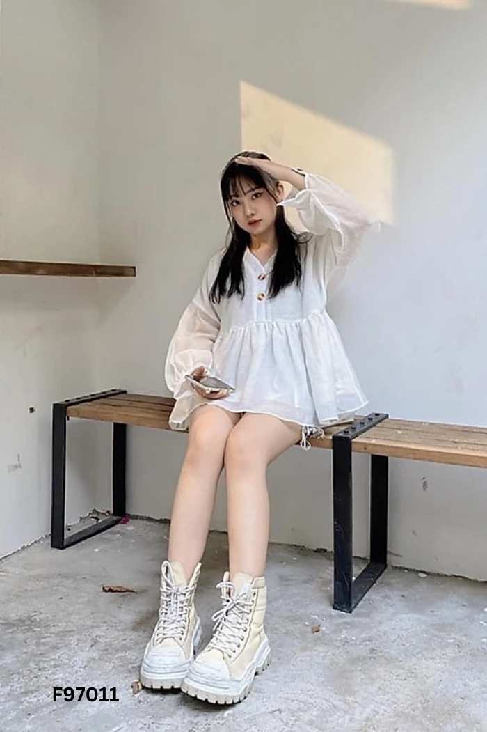 Áo kiểu trắng trơn