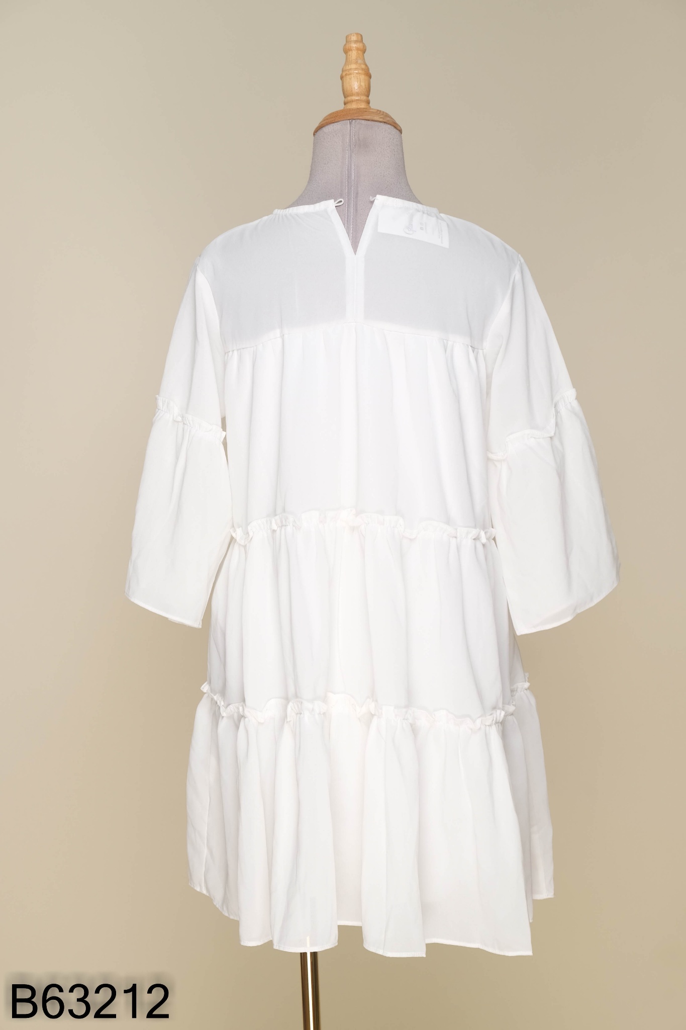 Váy baby doll trắng dúm