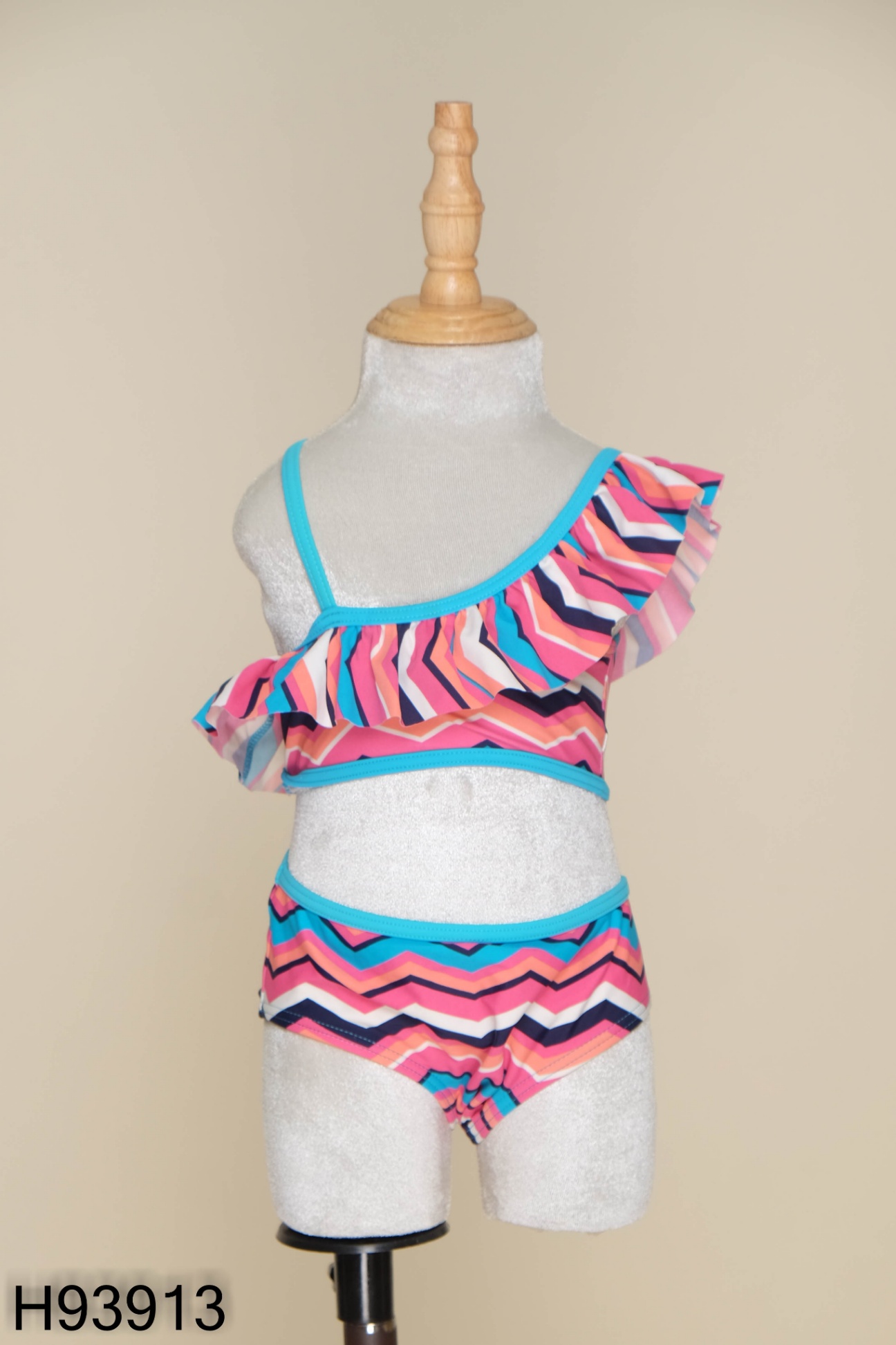NEWTAG SET Bikini hồng viền xanh KIDS