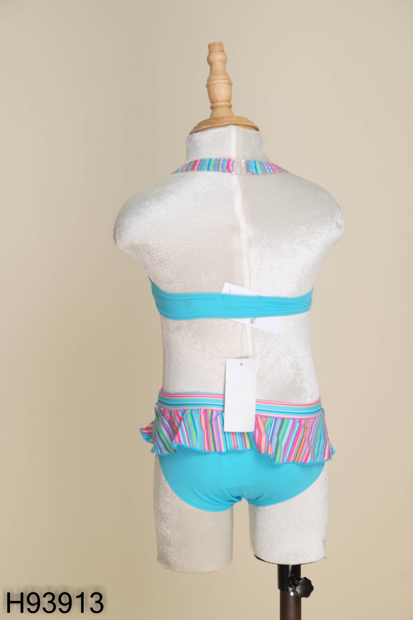 NEWTAG SET Bikini xanh phối hồng kẻ KIDS