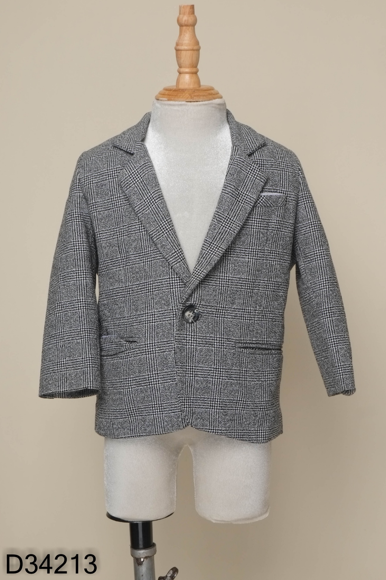 Blazer xám kẻ KIDS