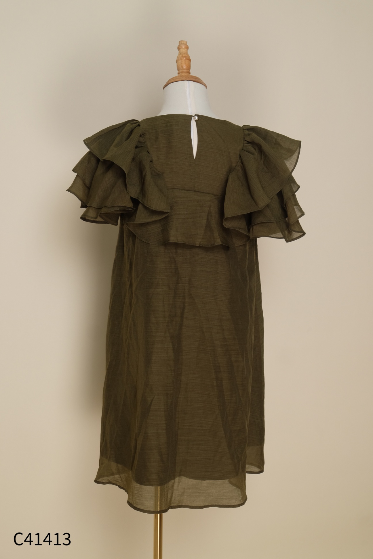 Váy chiffon xanh LEIDI phối bèo