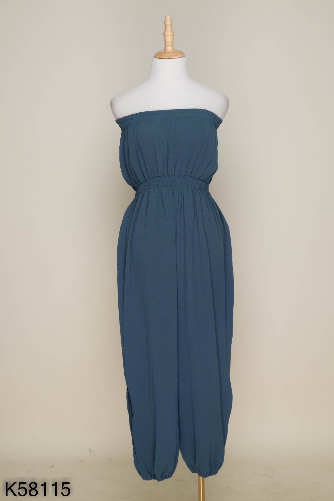 Jumpsuit quây xanh trơn